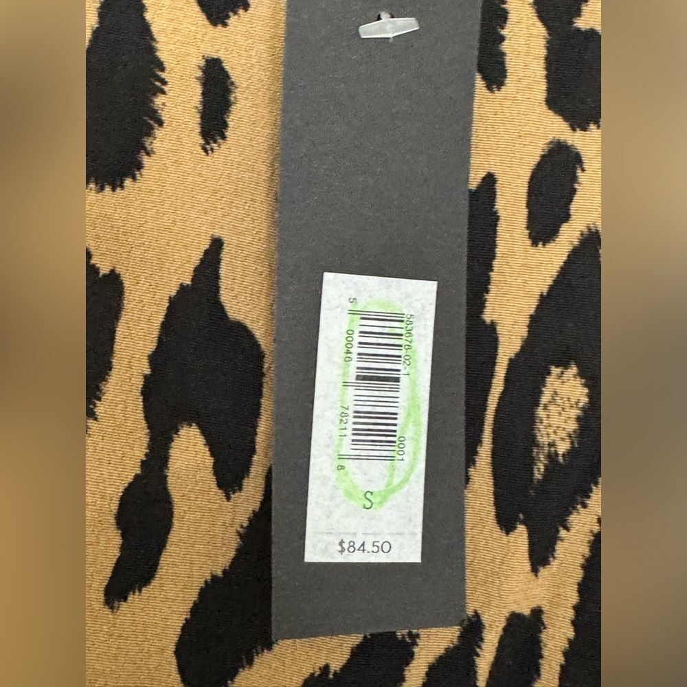 NWT Banana Republic Animal Print Peplum Blouse Brown & Black Sz S - Picture 7 of 11